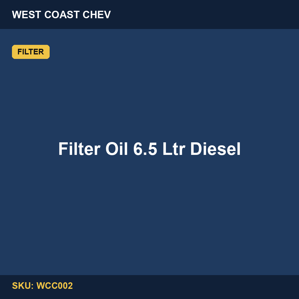 Filter Oil 6.5 Litre Diesel