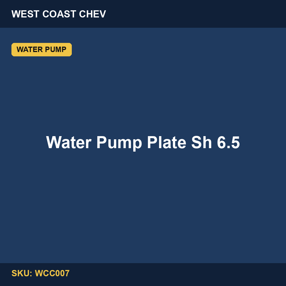 Water Pump Plate Second Hand 6.5