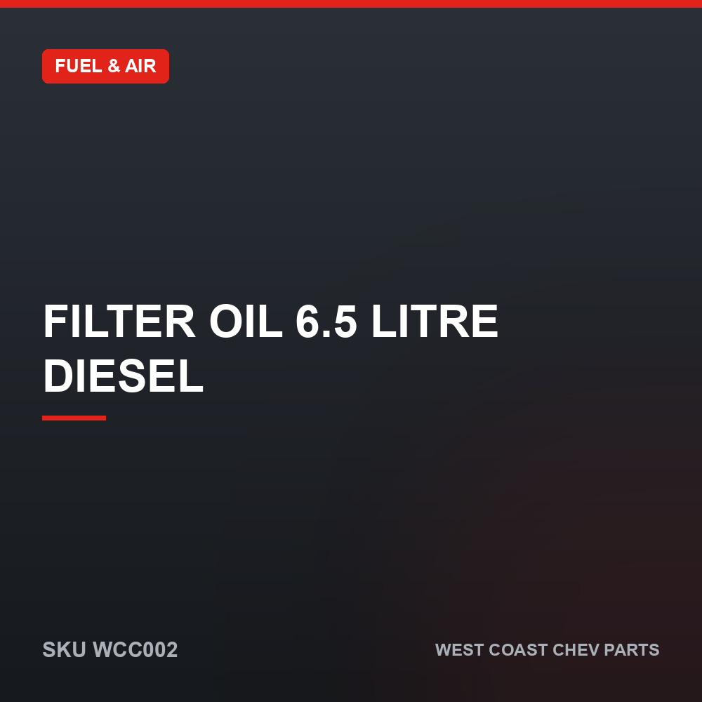 Filter Oil 6.5 Litre Diesel 1 Filter Oil 6.5 Litre Diesel — SKU WCC002